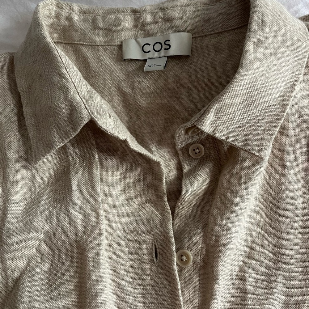 COS Natural Linen Button-Up Shirt